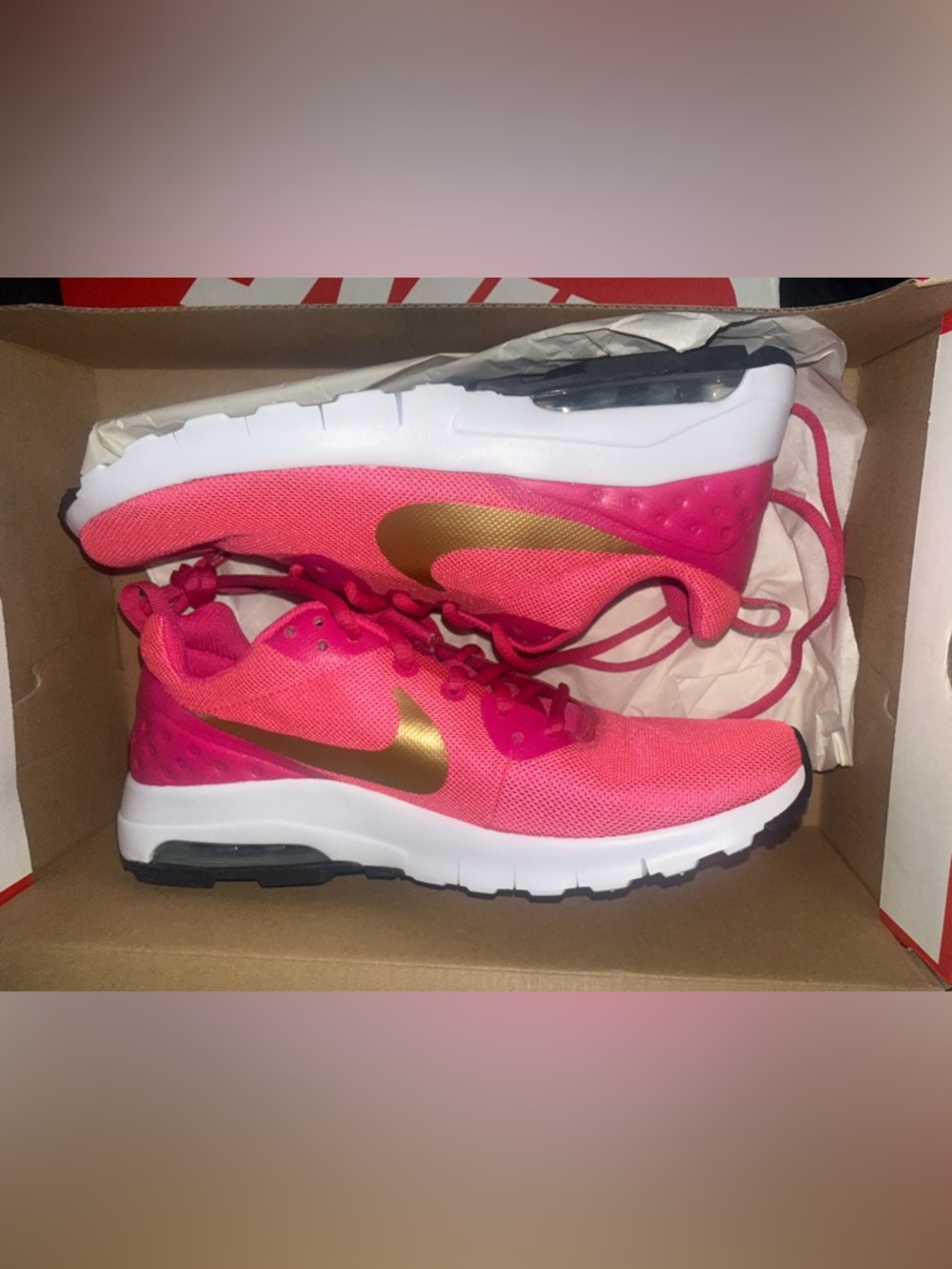 Nike Pink and Gold Athletic Running Shoes